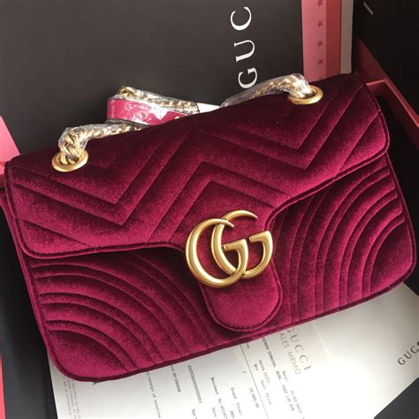 fake red velvet gucci bag|gucci marmont red velvet.